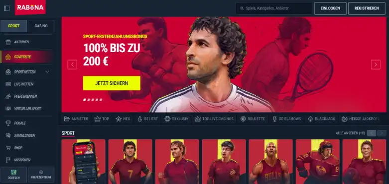 Rabona Casino Screen